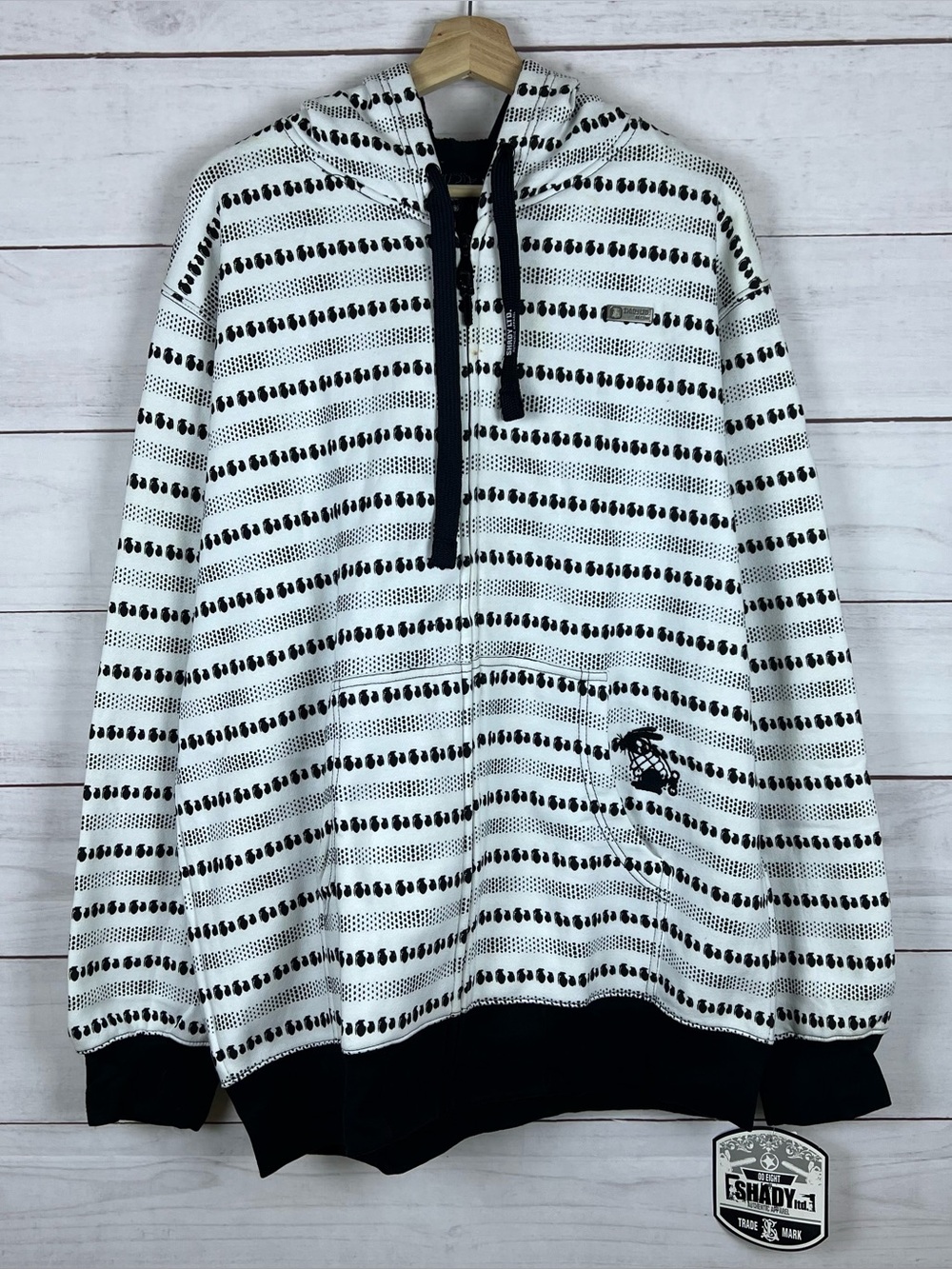 Vintage Y2K Shady Ltd Hoodie AOP Mens XL Eminem Grenade Full Zip Hip Hop Rap